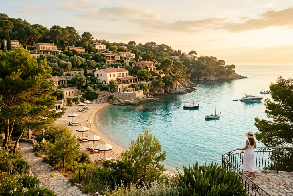 Mediterranean bay in early summer light