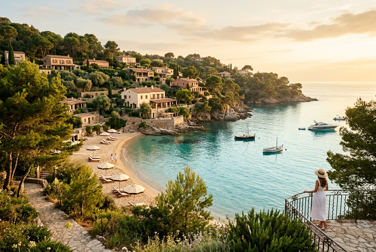 Mediterranean bay in early summer light